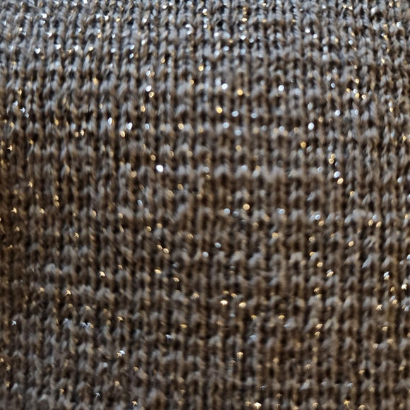 CHICO'S SILVER GREY METALLIC COLLARED CARDIGAN STYLE SWEATER SIZE MEDUIM - Picture 5 of 6